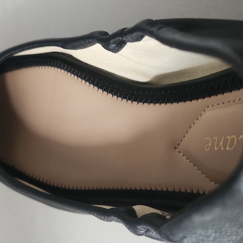 Essex Lane Black Leather Ballet Flats 8.5M - Picture 10 of 12